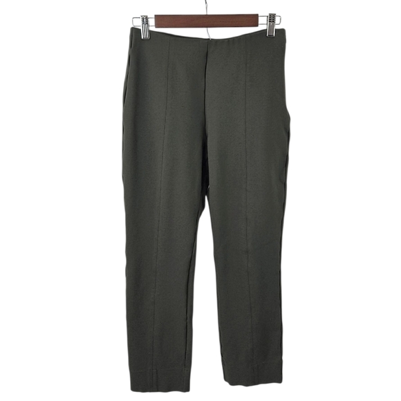 Quince Green Ultra Stretch Ponte Pintuck Ankle Pants - Picture 1 of 11